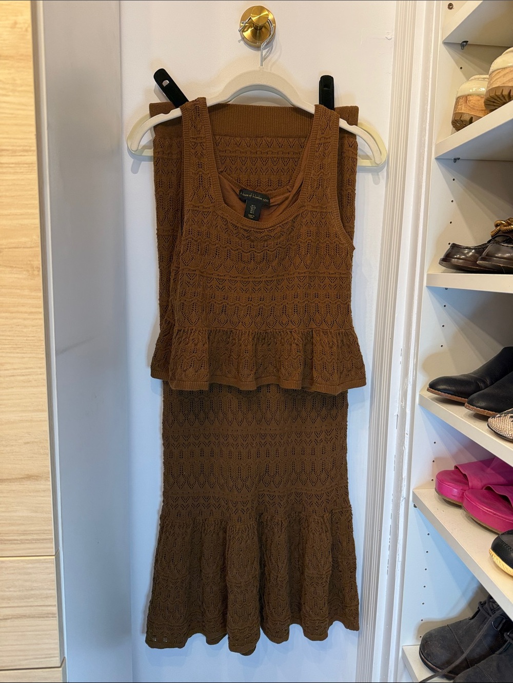 House of Harlow 1960 Knit Peplum Tank & Skirt Set
